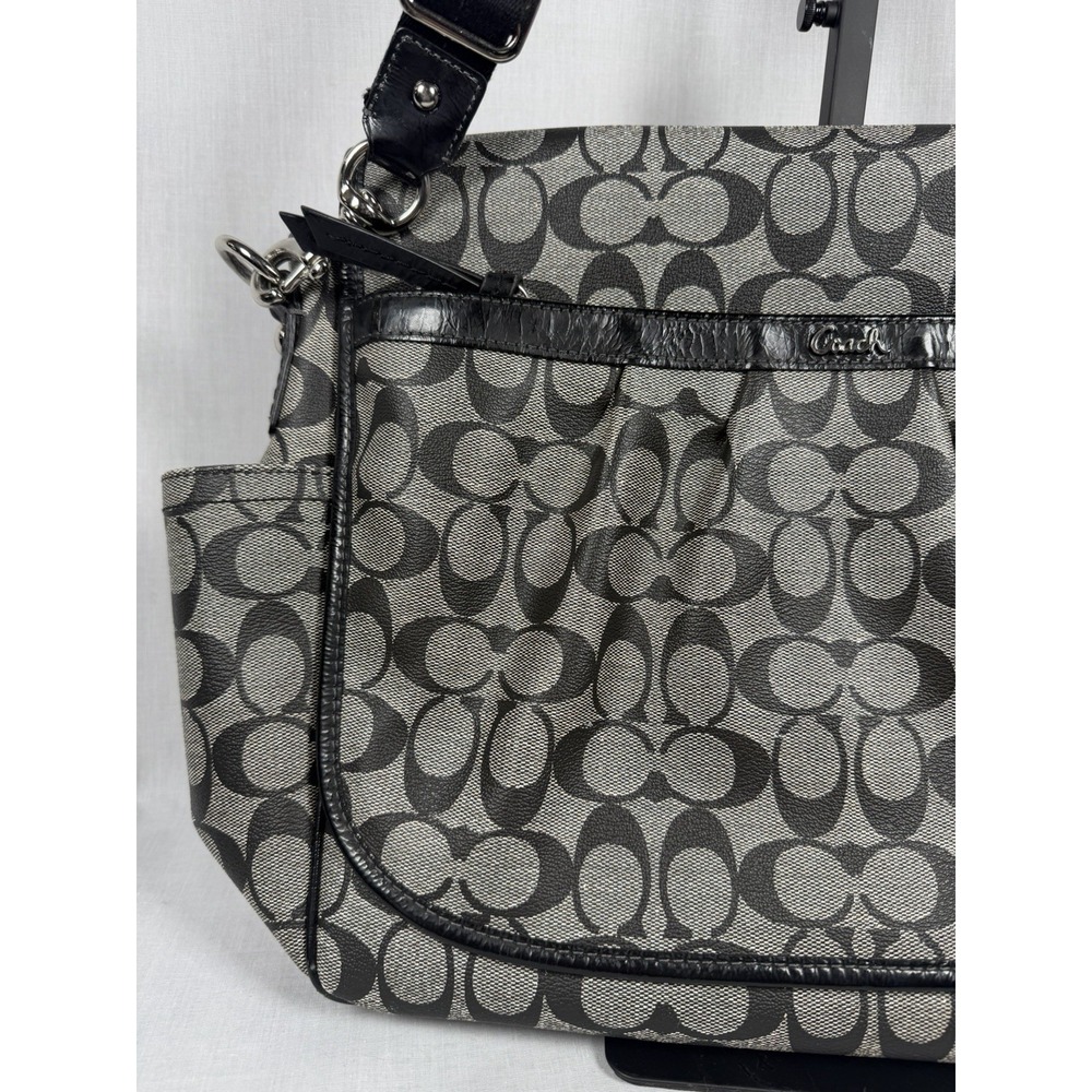 Coach Ashley Signature‎ Coated Canvas Flap Closure Messenger Diaper Shoulder Bag - Picture 3 of 16